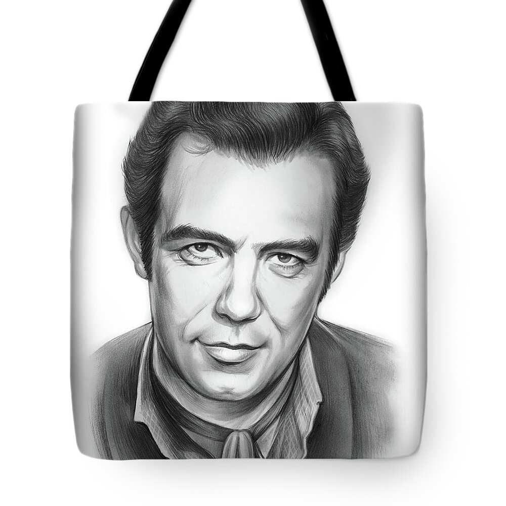 Pernell Roberts Tote Bag featuring the drawing Pernell Roberts 2 by Greg Joens