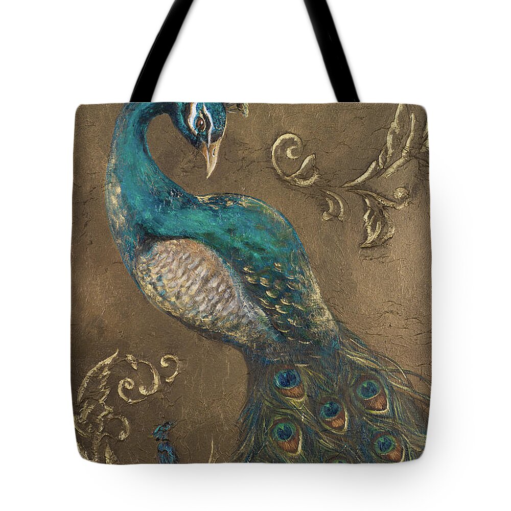 Peacock Tote Bag featuring the painting Pershing Peacock II by Tiffany Hakimipour