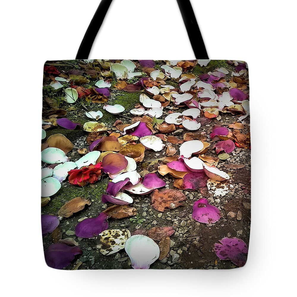 Petal Tote Bag featuring the photograph Petal Down by Valerie Cason