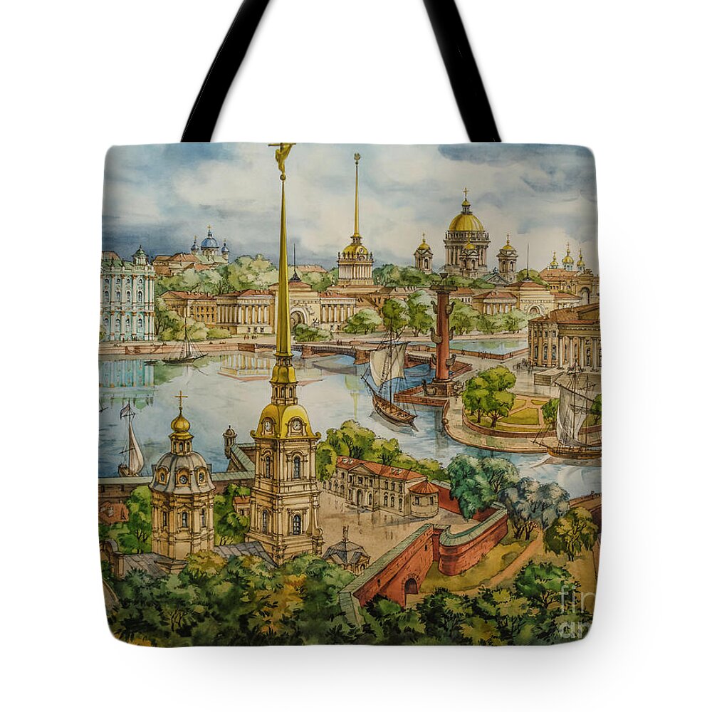 Peter And Paul's Fortress Tote Bag featuring the photograph Peter and Paul's Fortress by Maria Rabinky