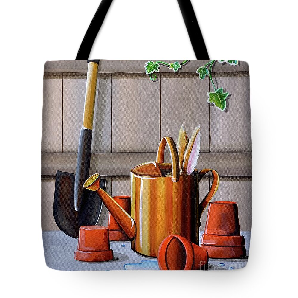 Peter Rabbit Tote Bag featuring the painting Peter Rabbit Hides by Cindy Thornton