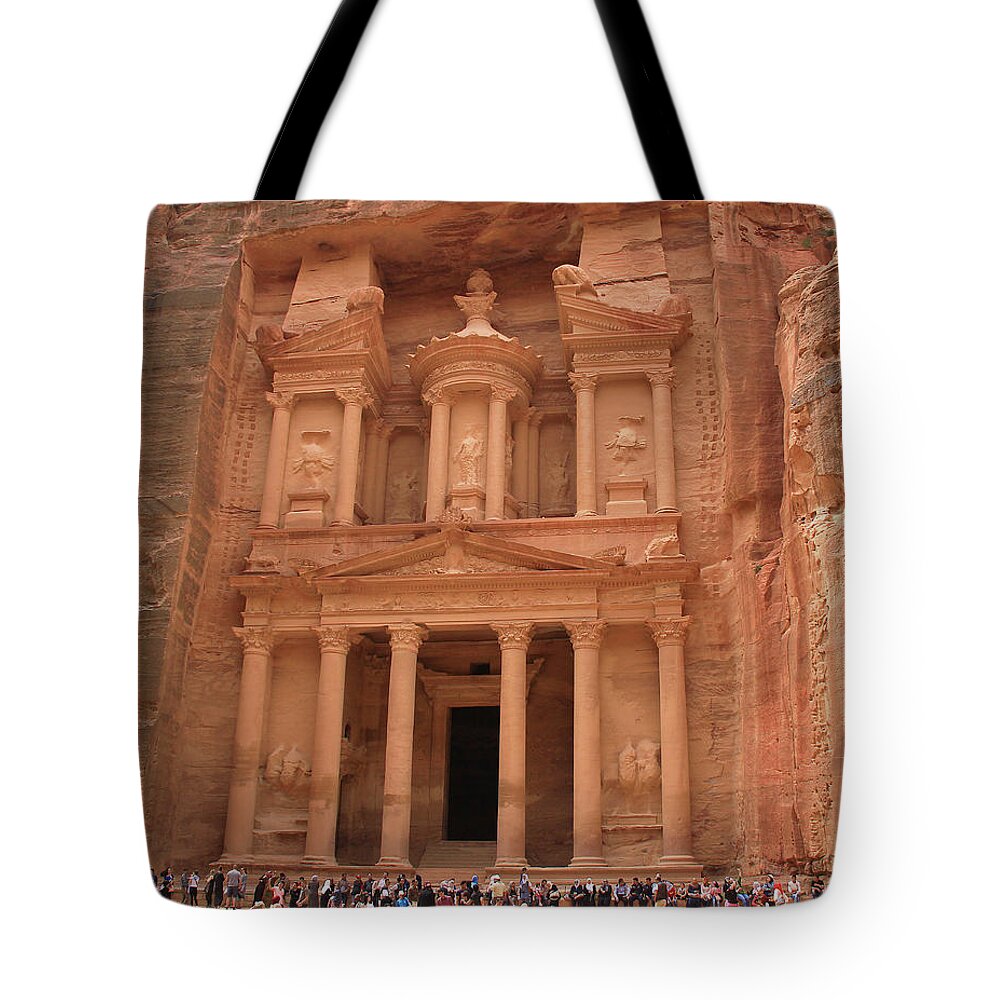 Petra Tote Bag featuring the photograph Petra, Jordan - The Treasury by Richard Krebs