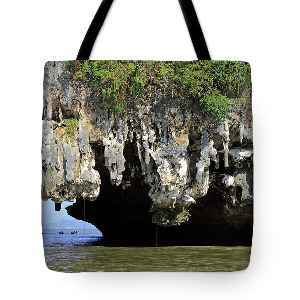 Scenics Tote Bag featuring the photograph Phang Nga Bay by Orchidpoet