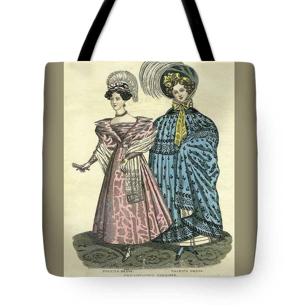 Evening Dress Tote Bag featuring the mixed media Philadelphia Fashions by E W C