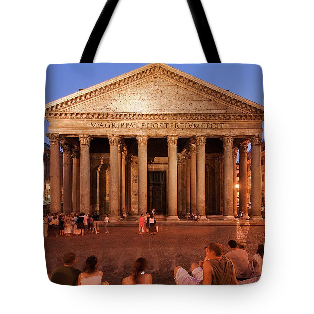 Estock Tote Bag featuring the digital art Piazza Della Rotonda, Rome by Anna Serrano