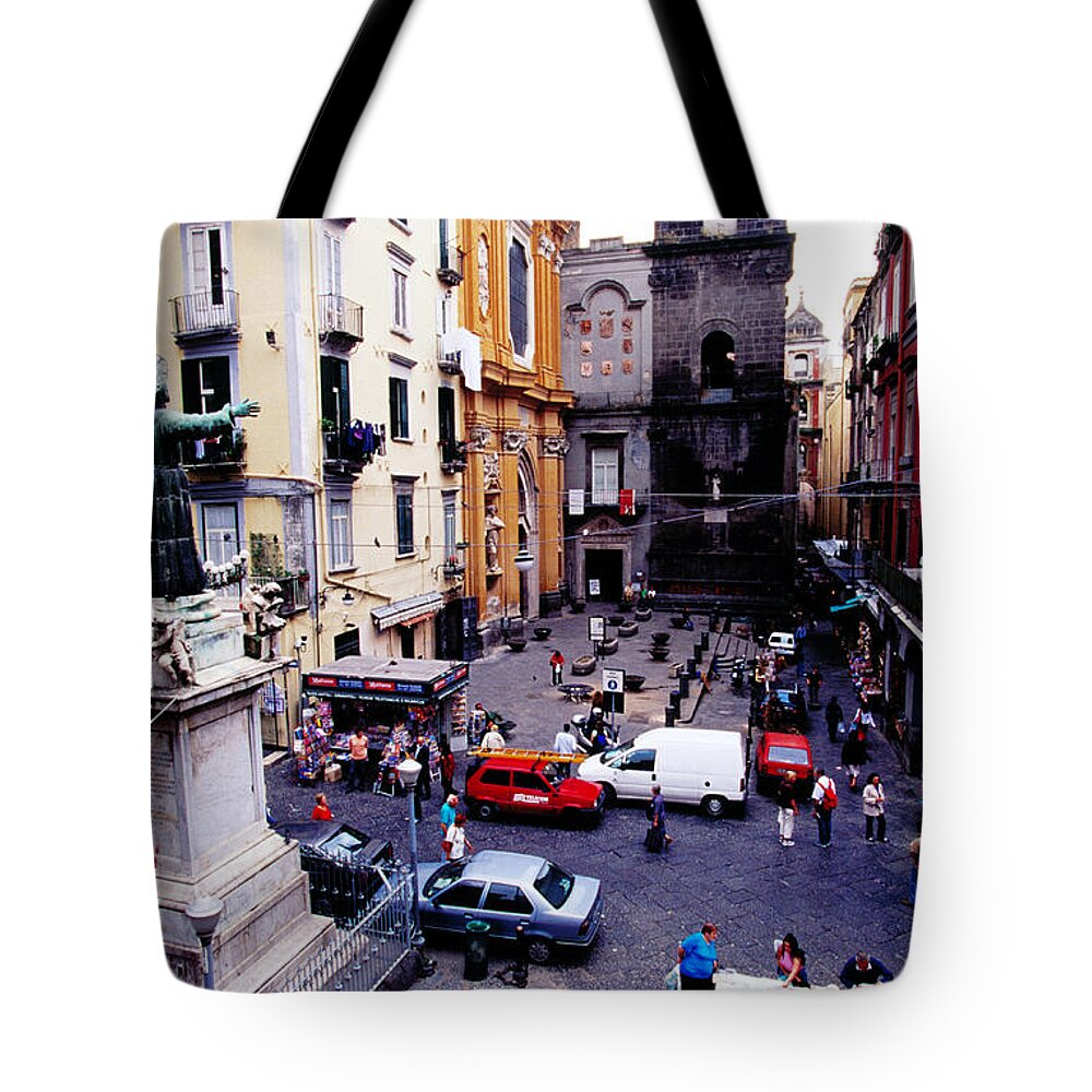 Pedestrian Tote Bag featuring the photograph Piazza San Gaetano, Naples, Italy by Lonely Planet