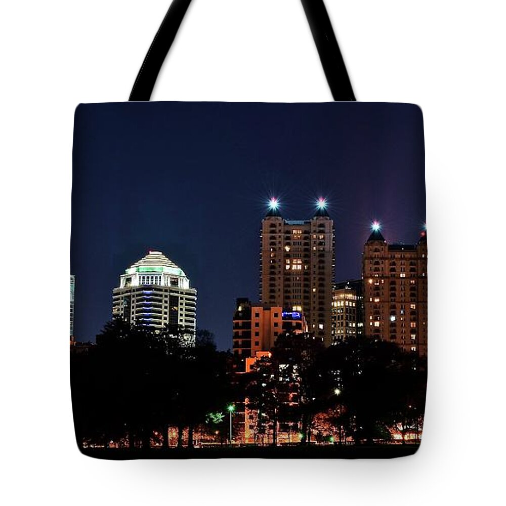 Piedmont Tote Bag featuring the photograph Piedmont Park Pano by Frozen in Time Fine Art Photography