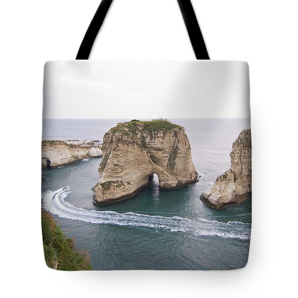 Tranquility Tote Bag featuring the photograph Pigeons Caves by Maremagnum