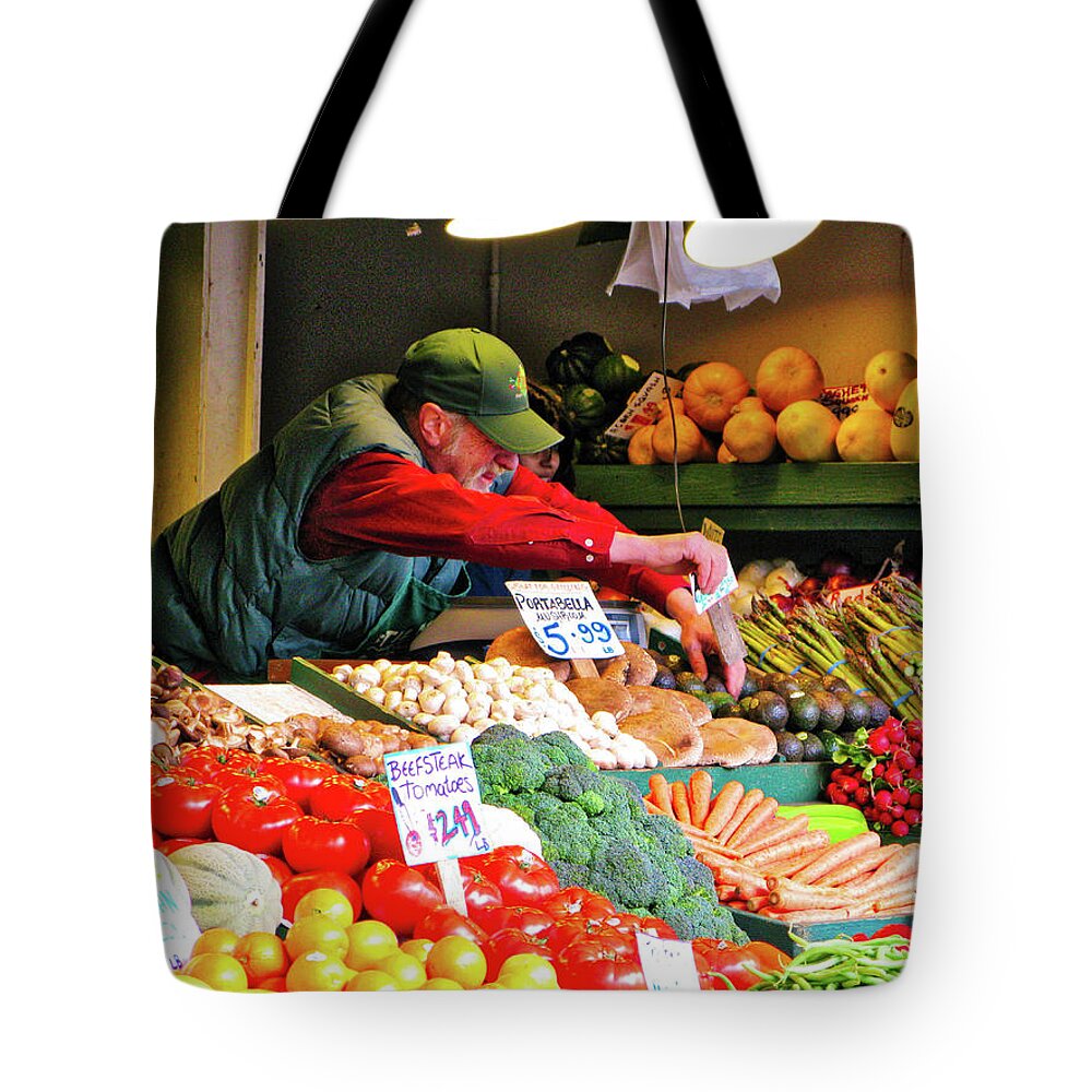Pike Place Market Tote Bag featuring the photograph Pike Place Market, Seattle 1 by Segura Shaw Photography
