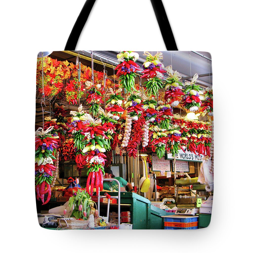 Pike Place Market Tote Bag featuring the photograph Pike Place Market, Seattle 2 by Segura Shaw Photography