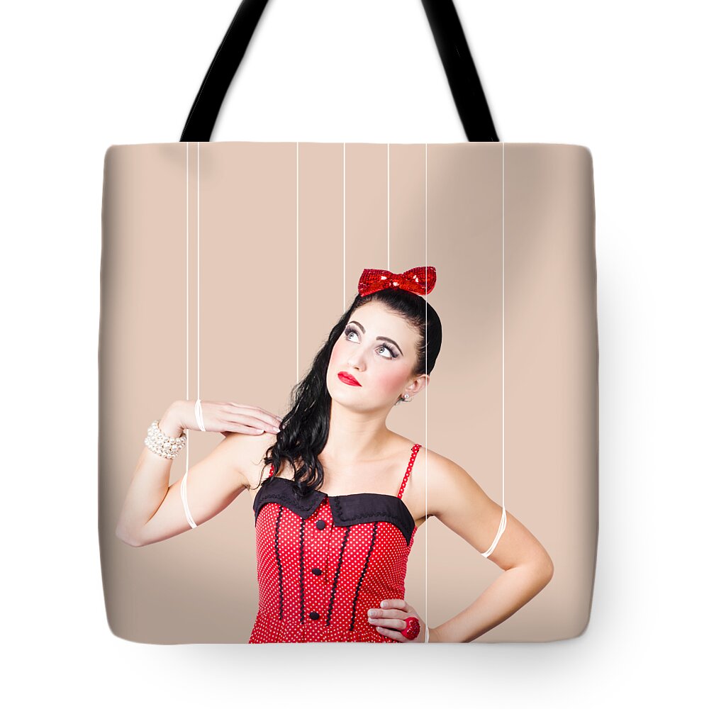 Doll Tote Bag featuring the photograph Pin up pinned up by Jorgo Photography