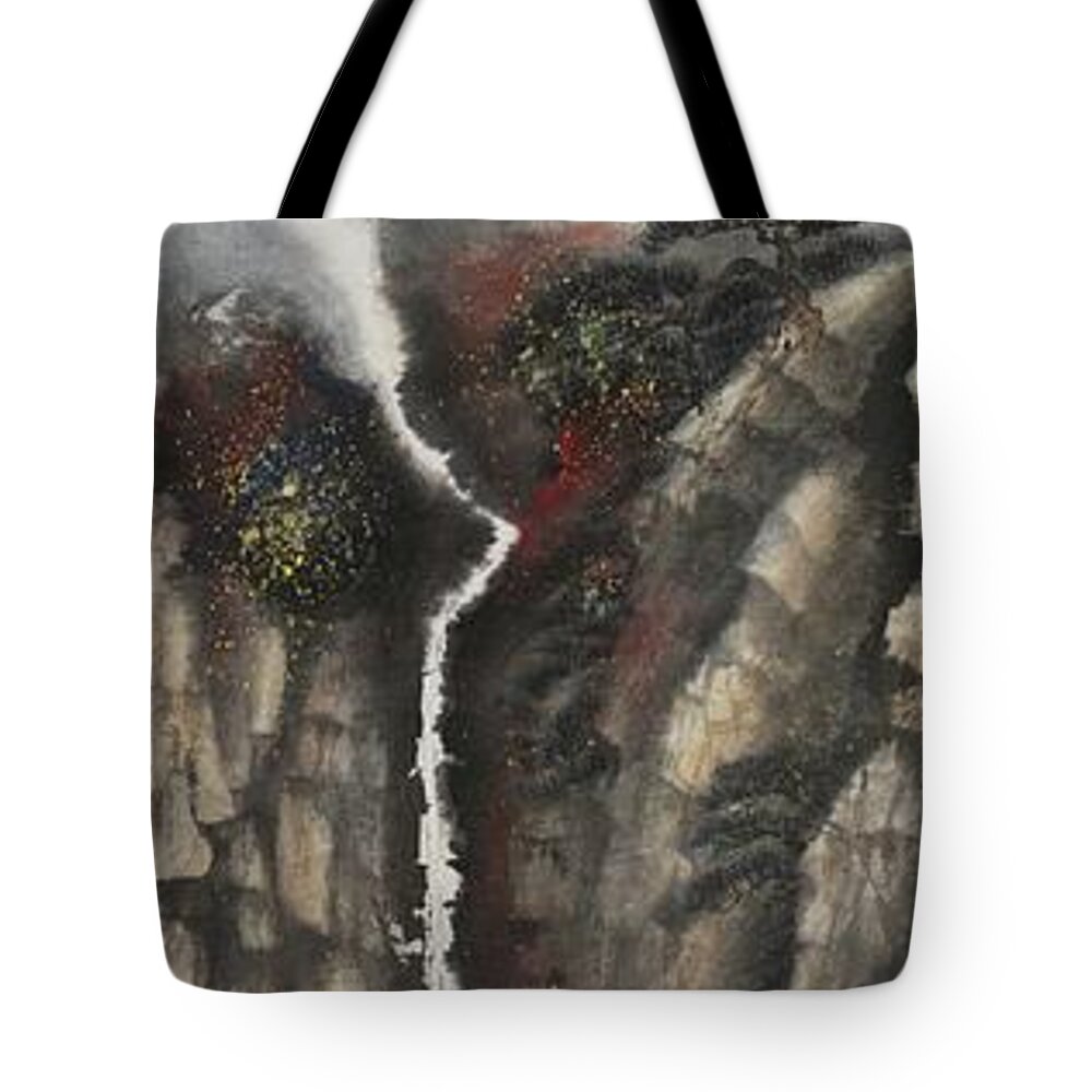 Chinese Watercolor Tote Bag featuring the painting The Four Seasons Version 2 - Autumn by Jenny Sanders