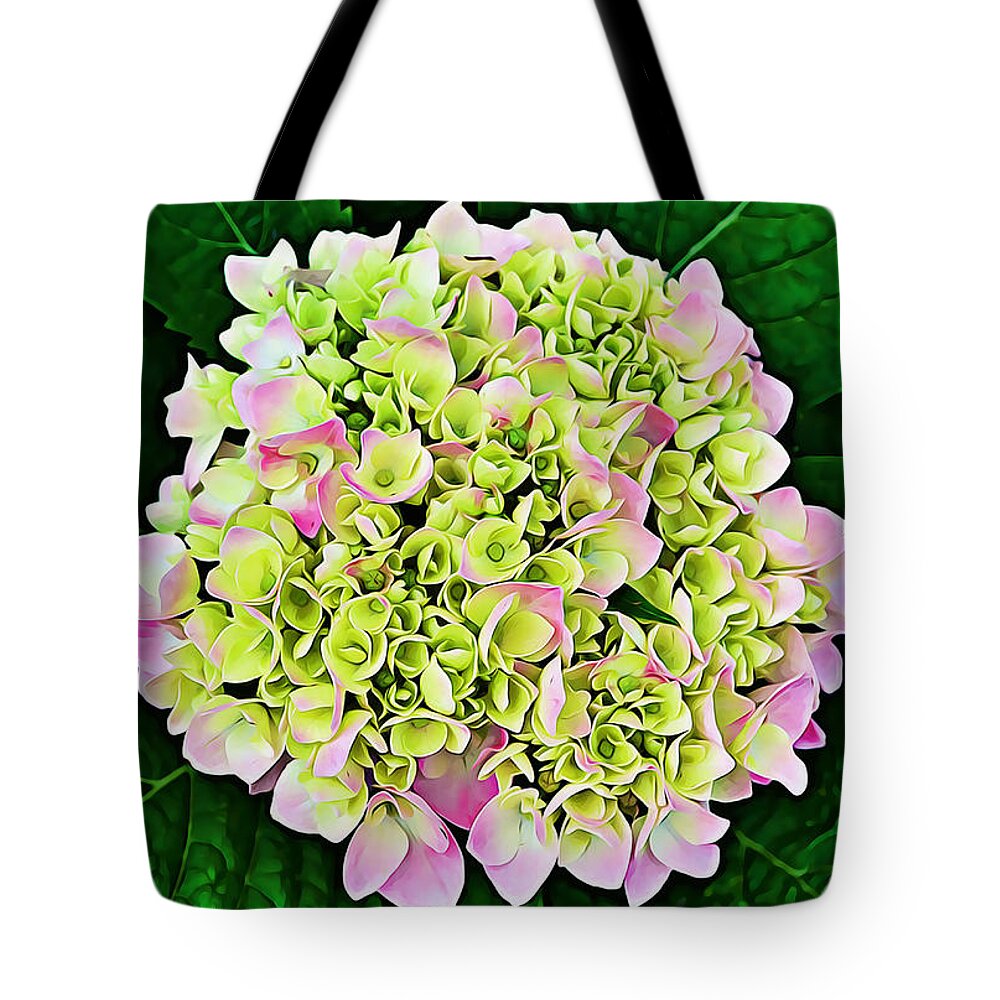 Lavish Tote Bag featuring the photograph Pink Green Hydrangea by Gaby Ethington