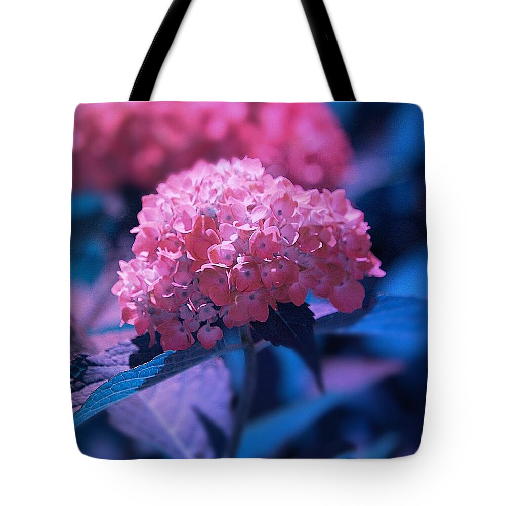 Art Tote Bag featuring the photograph Pink Hydrangea by Joan Han