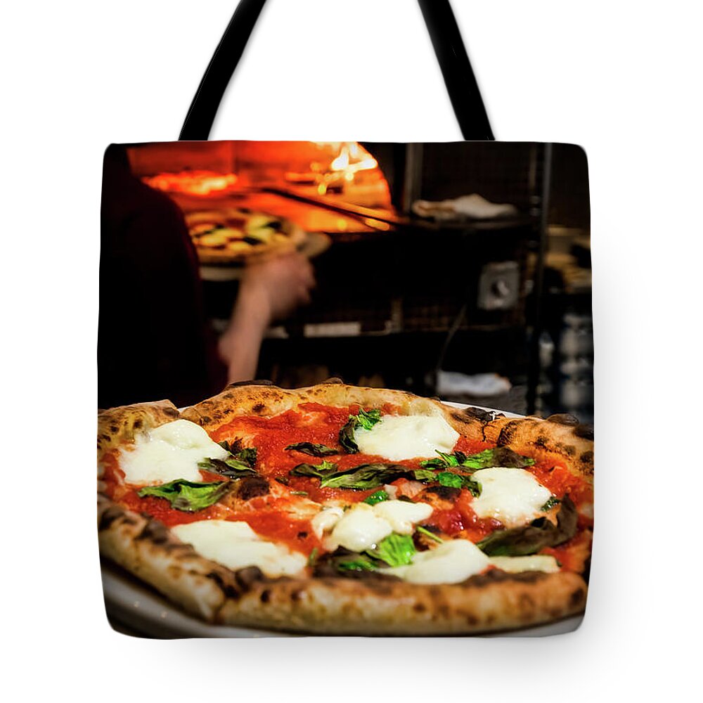 Basil Tote Bag featuring the photograph Pizza 3 by Bill Chizek