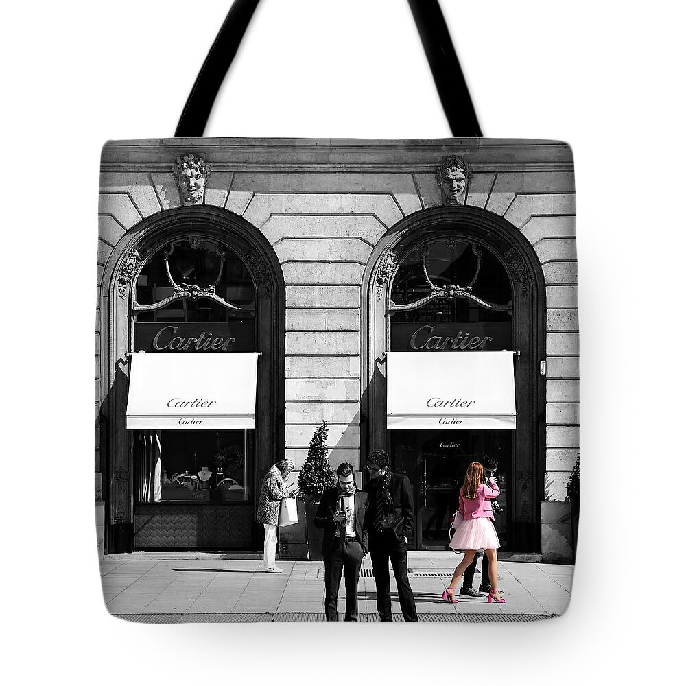 Place Vendome Tote Bag featuring the photograph Place Vendome Paris 2c by Andrew Fare