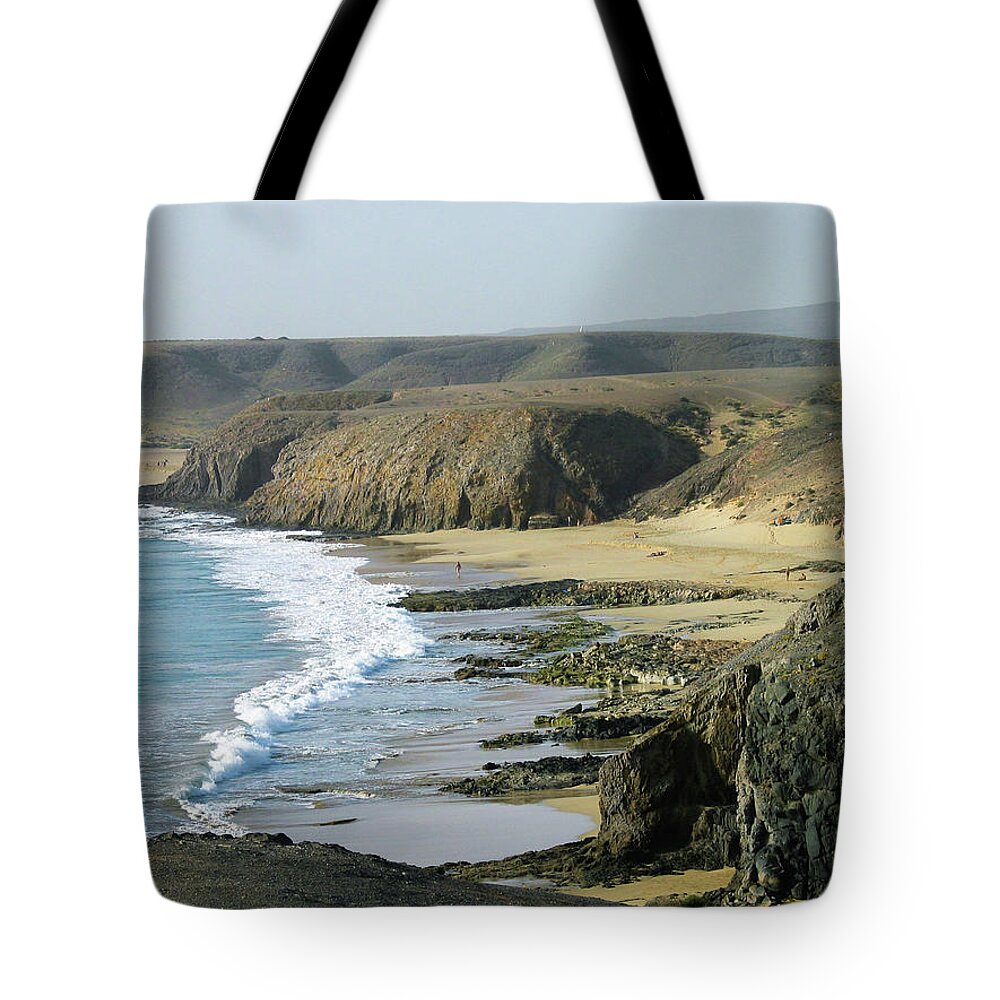 Scenics Tote Bag featuring the photograph Playa Papagayo Lanzarote by Paul Boyden - Polimo