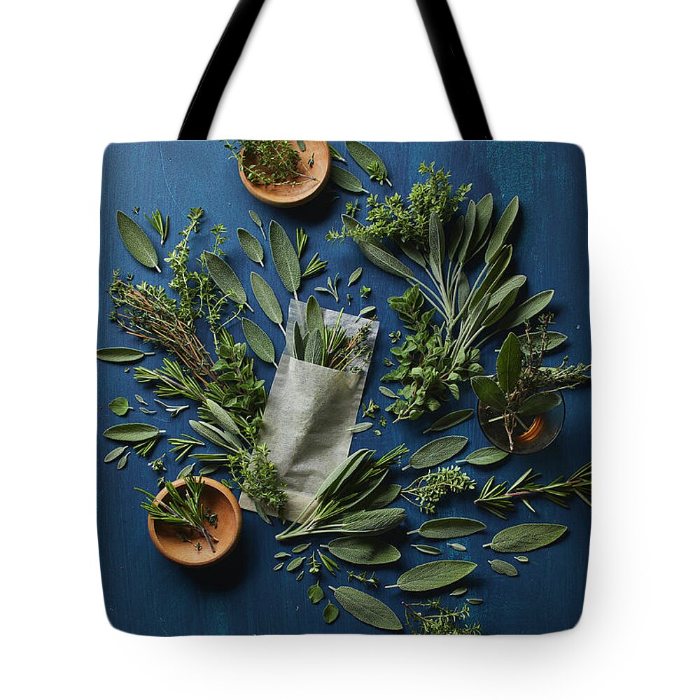 Cuisine At Home Tote Bag featuring the photograph Playful Herbs by Cuisine at Home