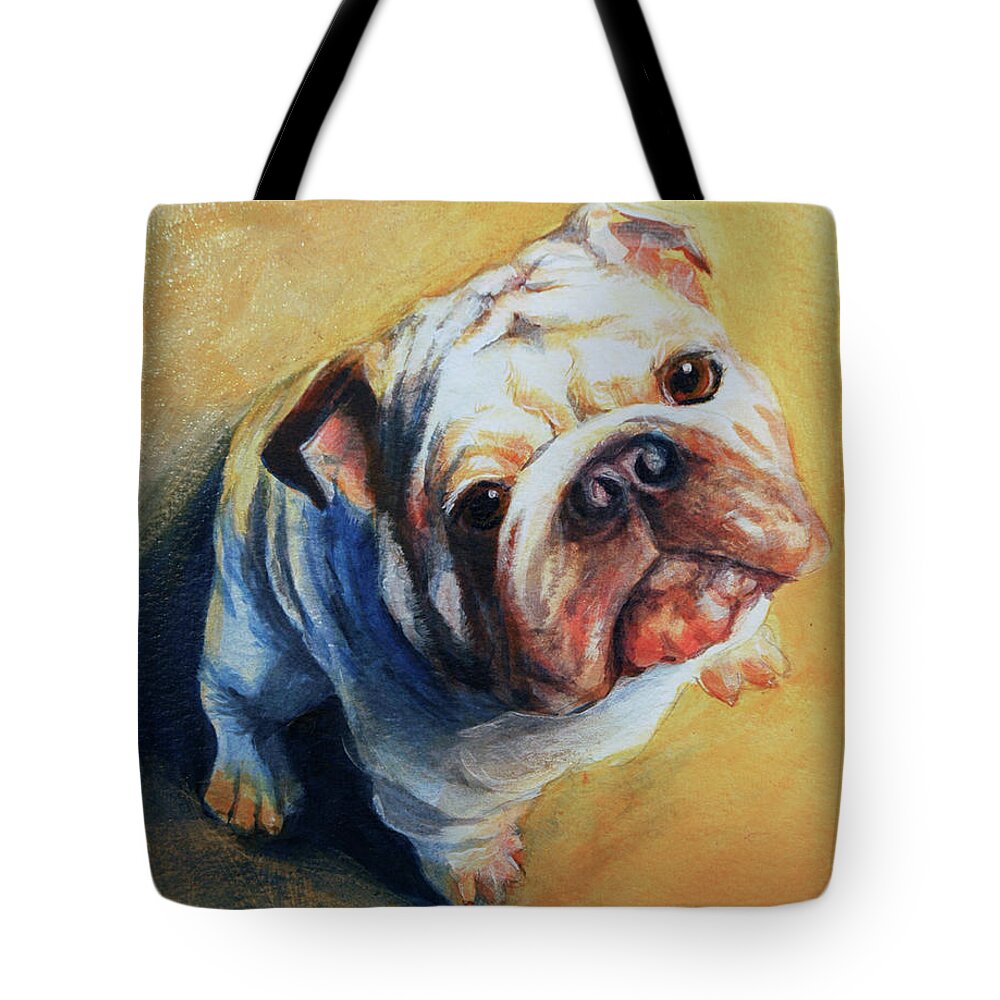 Bulldog Tote Bag featuring the photograph Please.... by Cynthia Westbrook