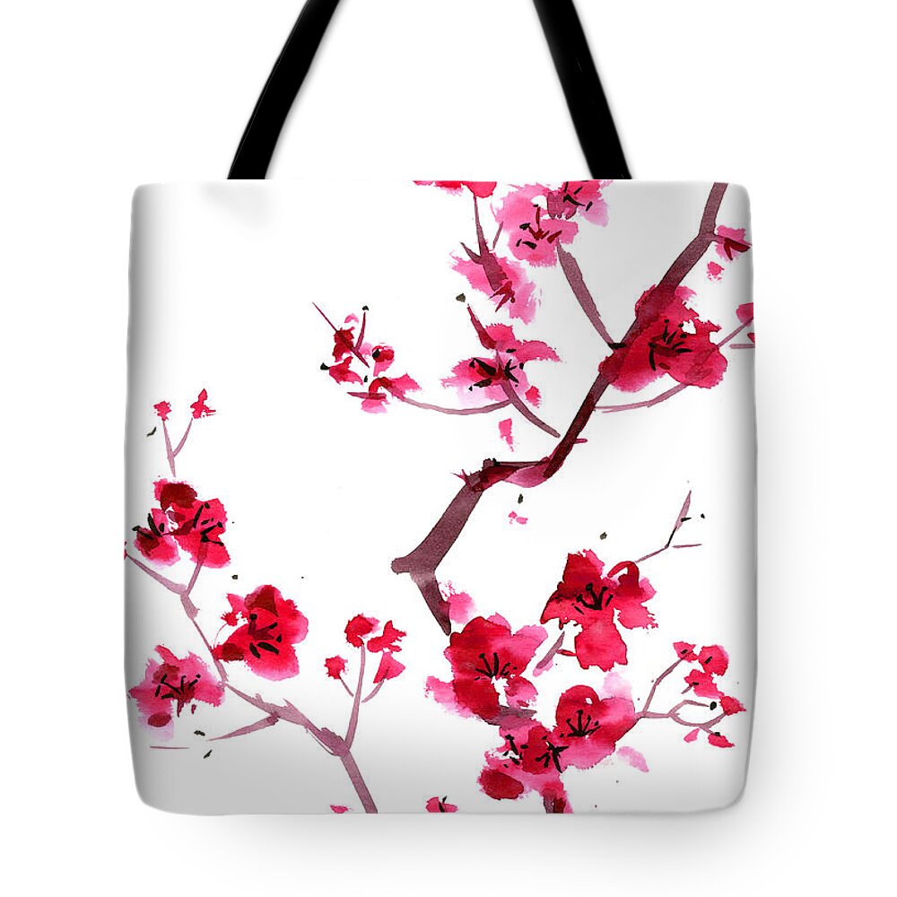 Plum Blossom Painting Tote Bag