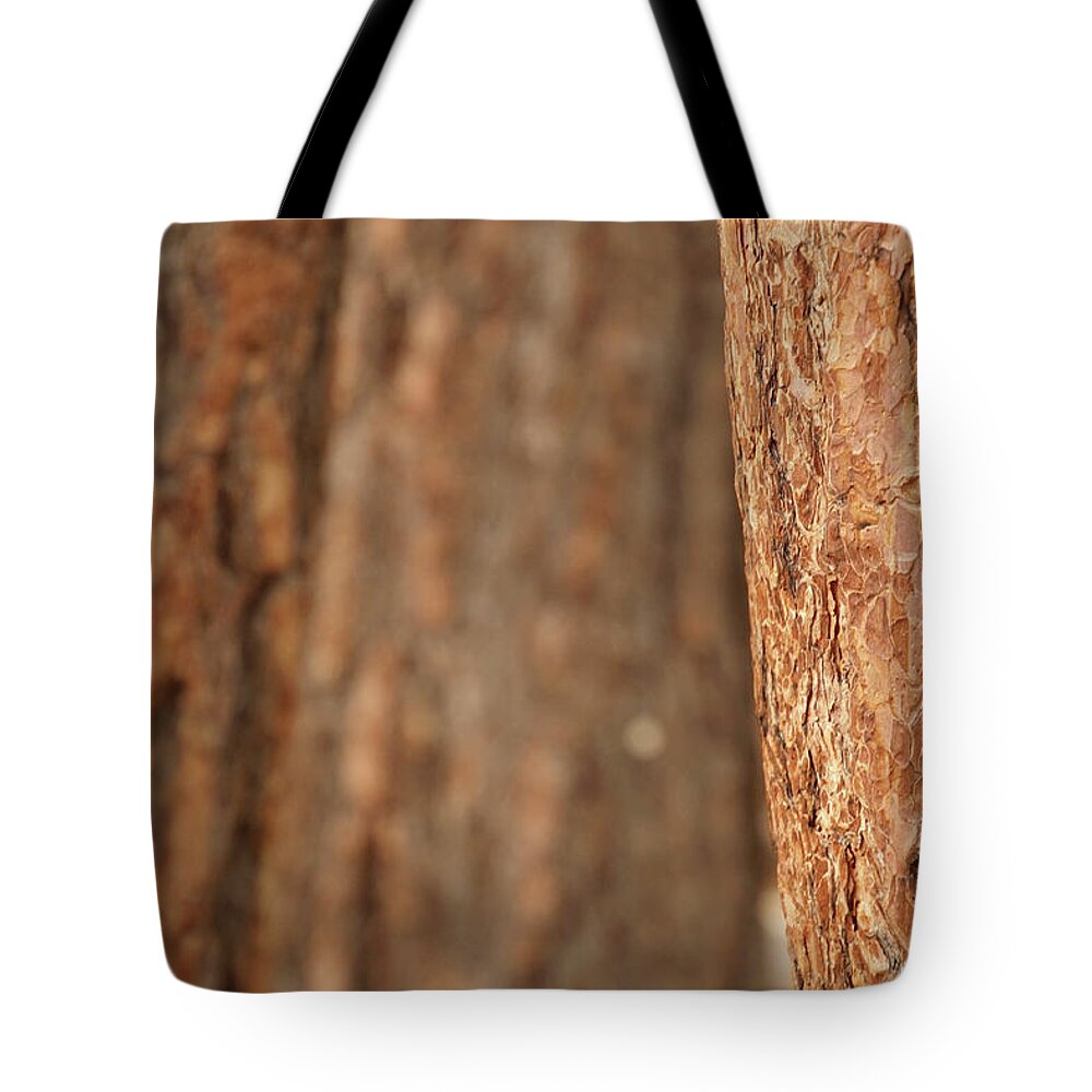 Bend Tote Bag featuring the photograph Ponderosa pine bark detail by Steve Estvanik