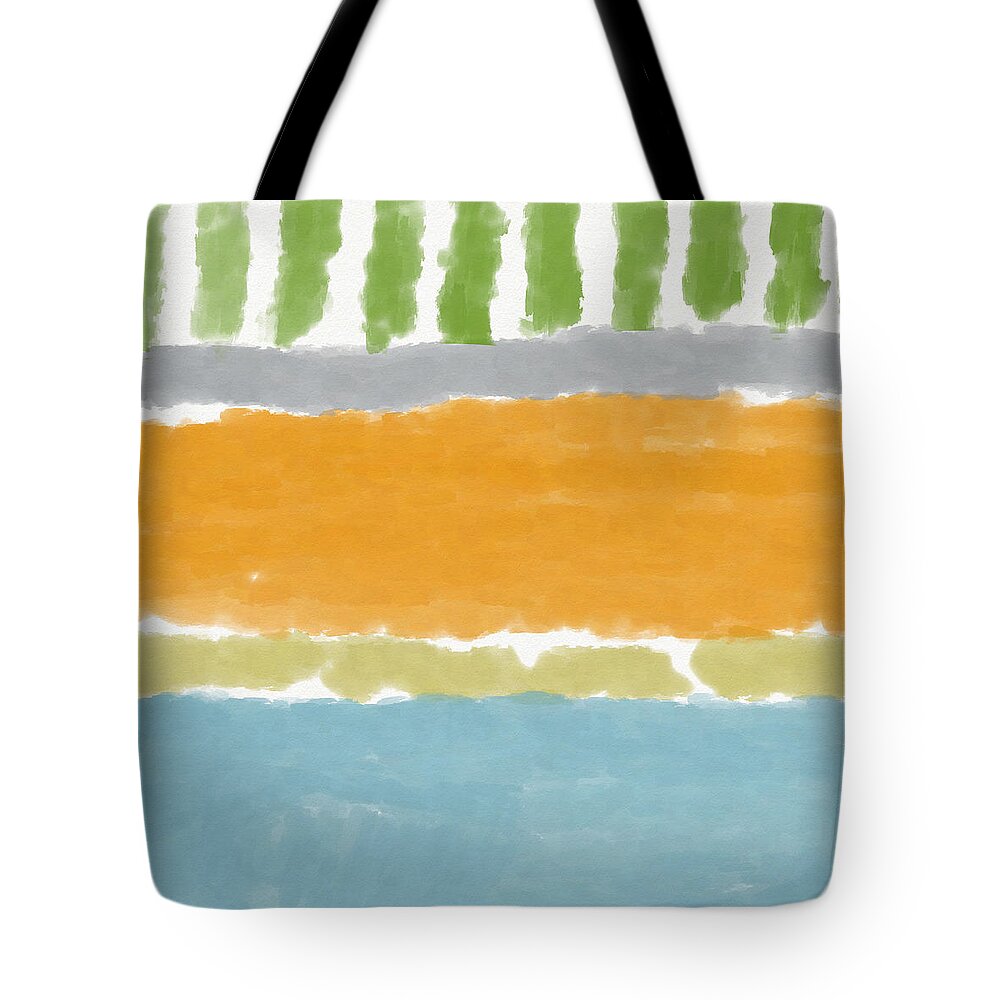 Orange Tote Bag featuring the painting Poolside 1- Art by Linda Woods by Linda Woods