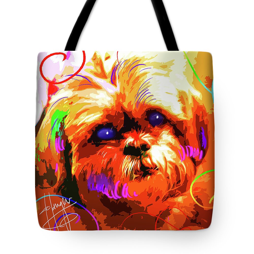 Jack Tote Bag featuring the painting pOpDog Jack by DC Langer