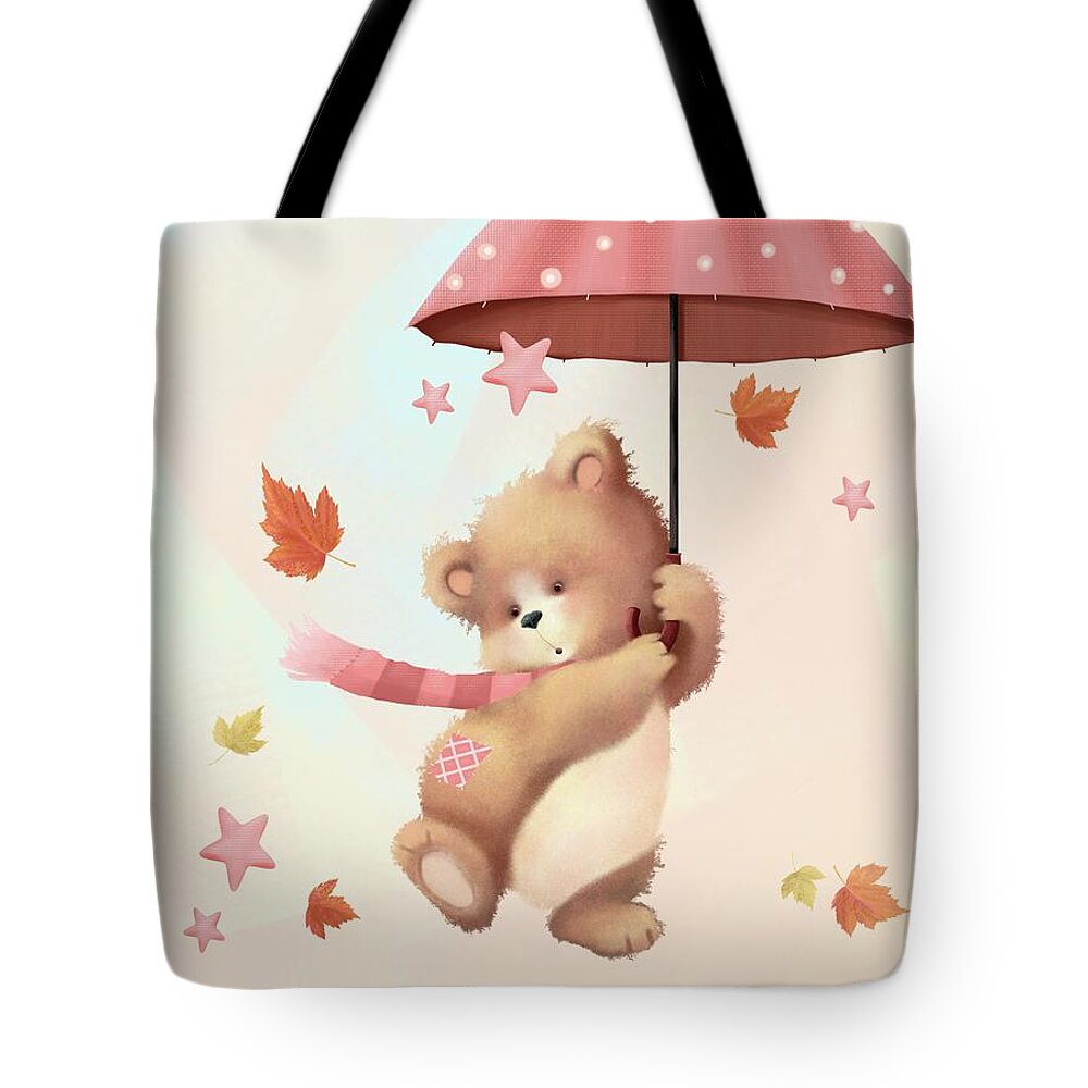 Teddy Bear Tote Bag featuring the painting Poppins by Joe Gilronan