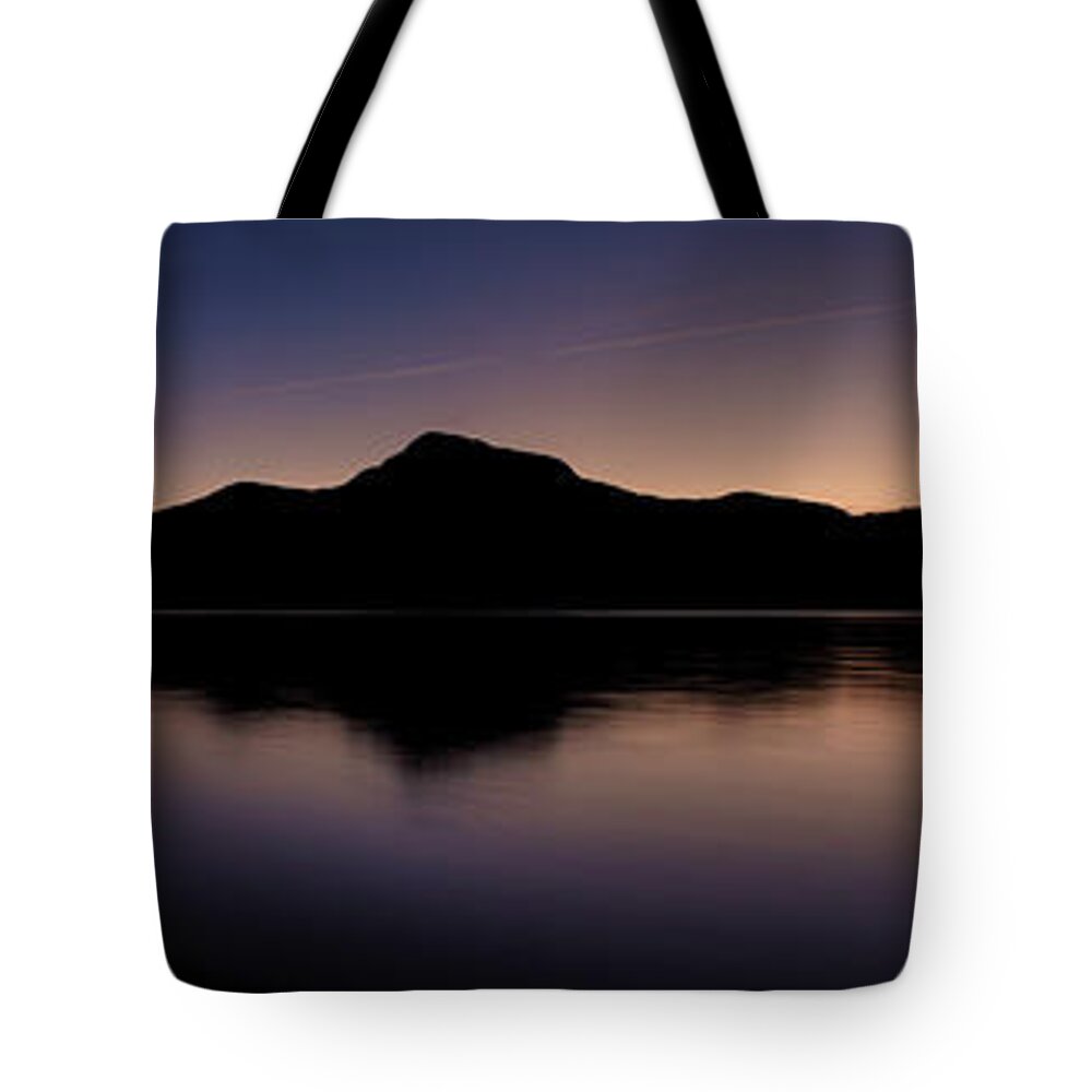Panorama Tote Bag featuring the photograph Porteau Cove Panoramic Blue Hour 2 by Monte Arnold