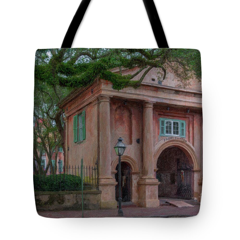 Porters Lodge Tote Bag featuring the painting Porters Lodge - College of Charleston by Dale Powell