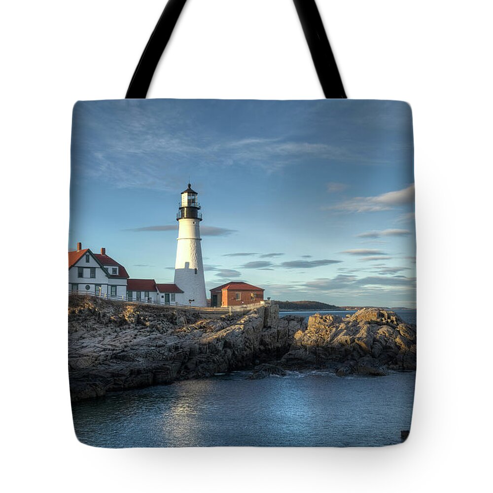 Outdoors Tote Bag featuring the photograph Portland Head Lighthouse by Kenneth C. Zirkel