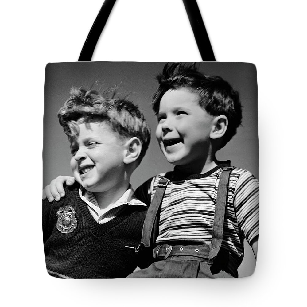 Child Tote Bag featuring the photograph Portrait Of Children Outdoors by George Marks