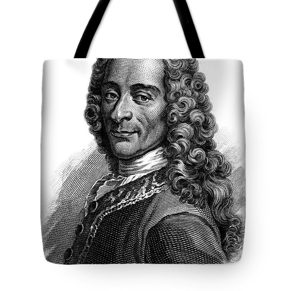 Portrait of Voltaire, engraving Tote Bag by French School - Pixels
