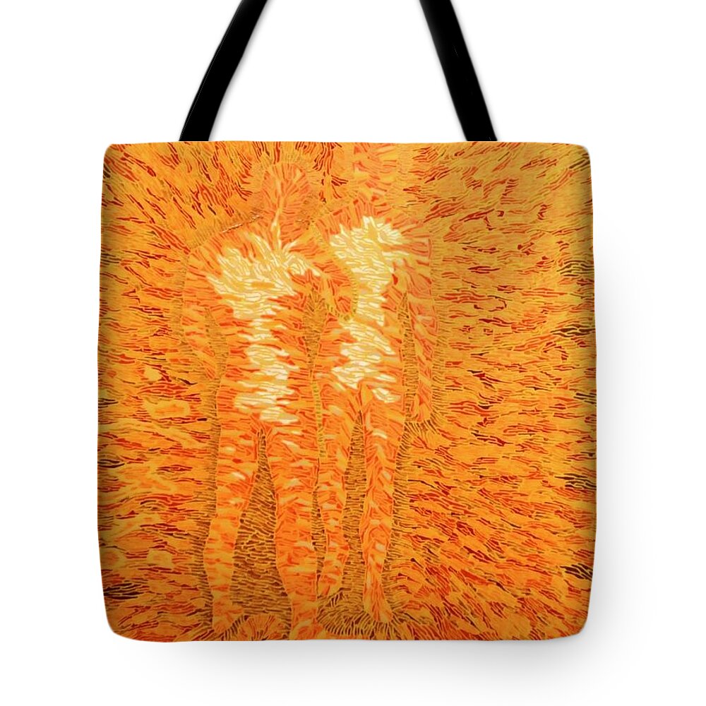Fire Tote Bag featuring the painting Power by DLWhitson