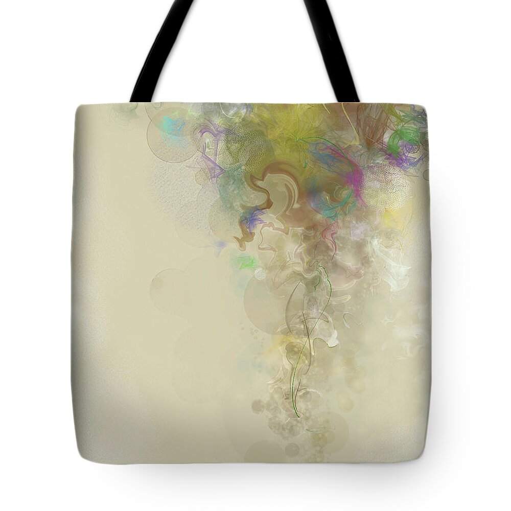 Abstract Tote Bag featuring the digital art PRELUDE Dreams of Spring by Gina Harrison