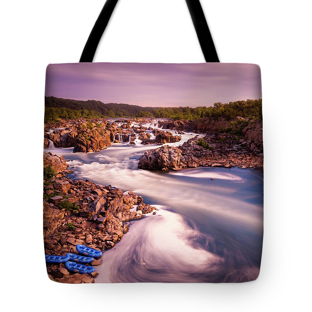 Great Falls Park Tote Bag featuring the photograph Prelude to Rafting by Todd Henson