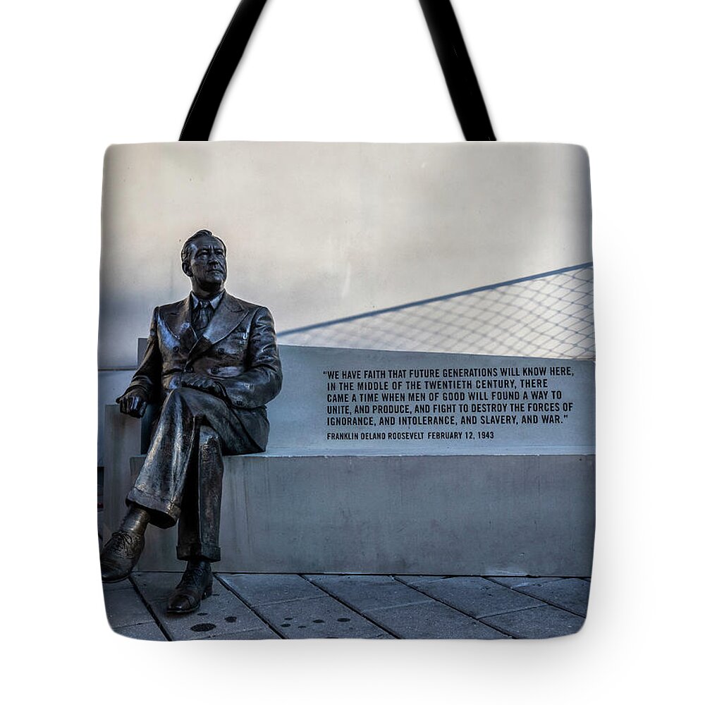 Estock Tote Bag featuring the digital art President Statue, New Orleans, La by Claudia Uripos