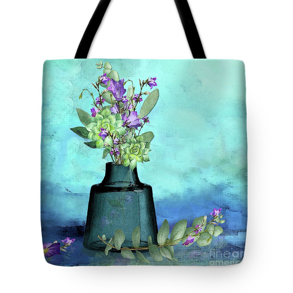 Purple Flowers Tote Bag featuring the digital art Pretty in Purple by J Marielle
