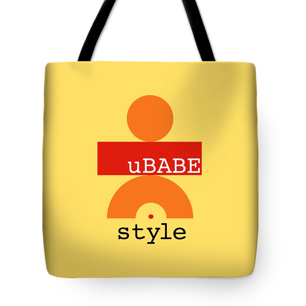 Yellow Tote Bag featuring the digital art Primitive Yellow by Ubabe Style