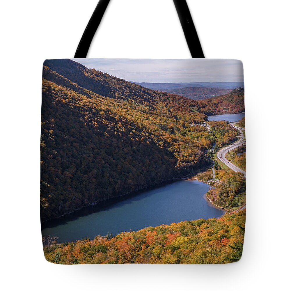 Profile Tote Bag featuring the photograph Profile Lake Autumn by White Mountain Images