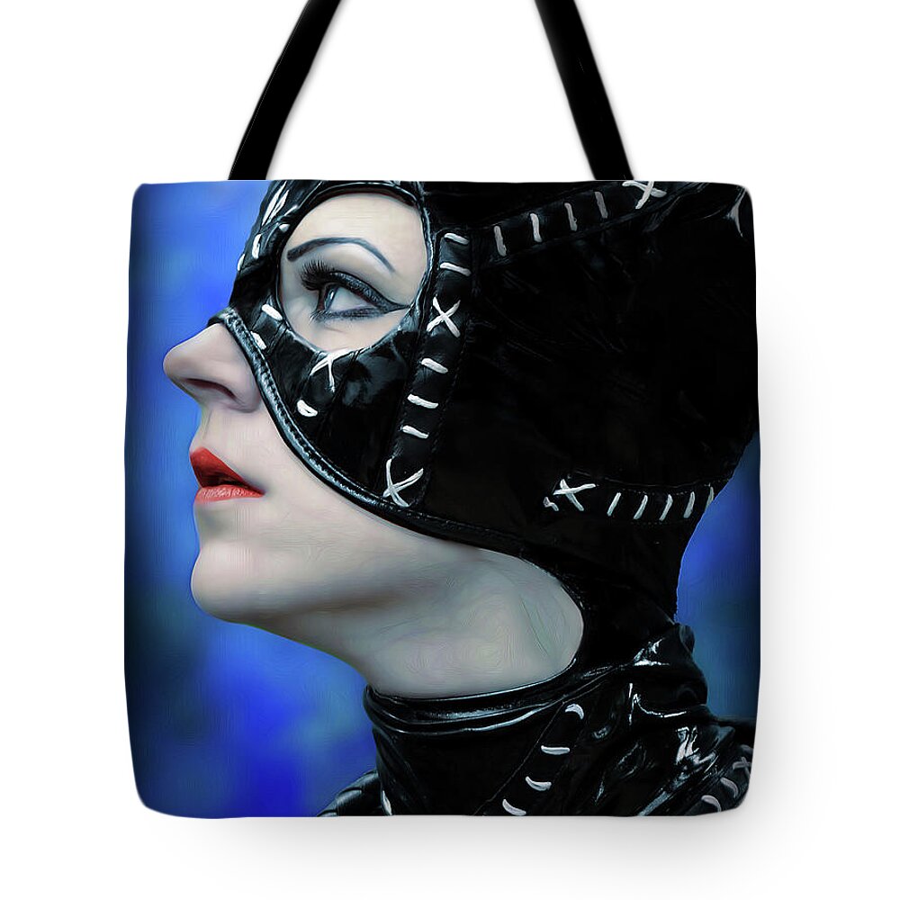 Cat Tote Bag featuring the photograph Profile Of A Cat Woman by Jon Volden