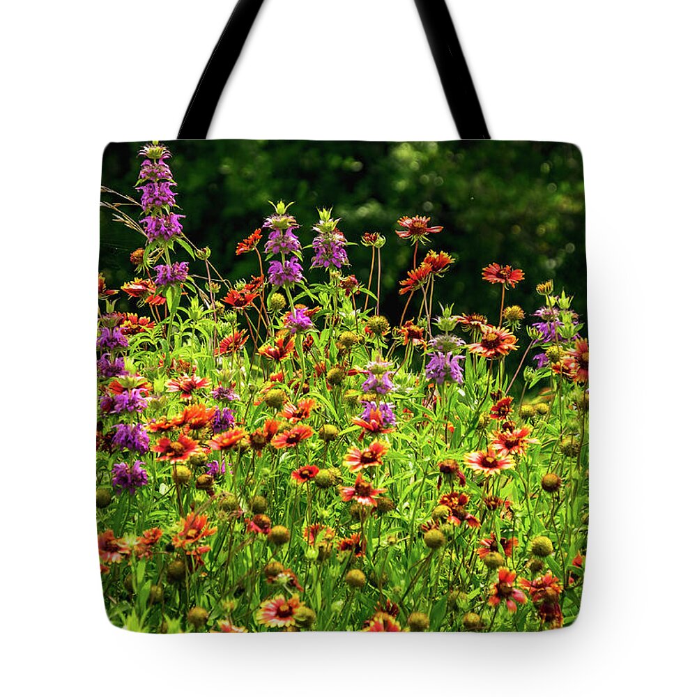 Texas Wildflowers Tote Bag featuring the photograph Purple Fire by Johnny Boyd