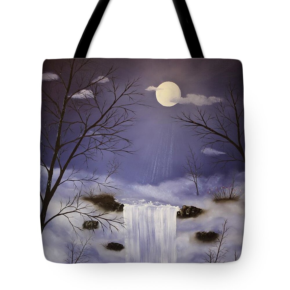 Purple Tote Bag featuring the painting Purple Serenity by Berlynn