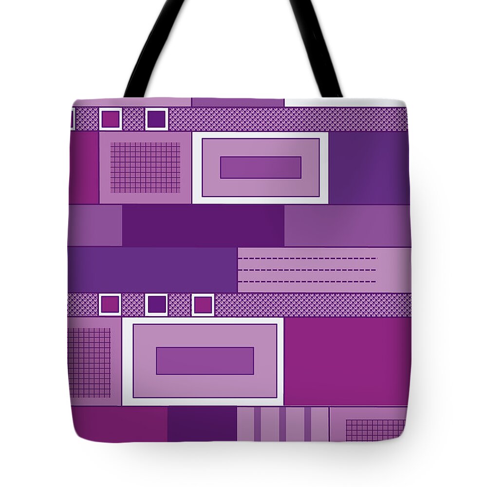 Mid-century Tote Bag featuring the digital art Purple Time by Tara Hutton