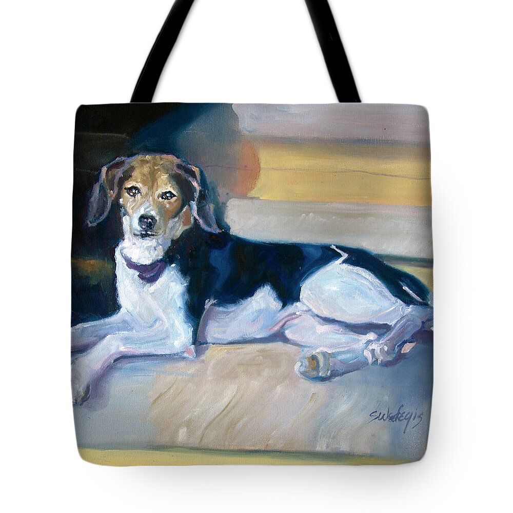 Portrait Tote Bag featuring the painting Queen Bee by Sheila Wedegis