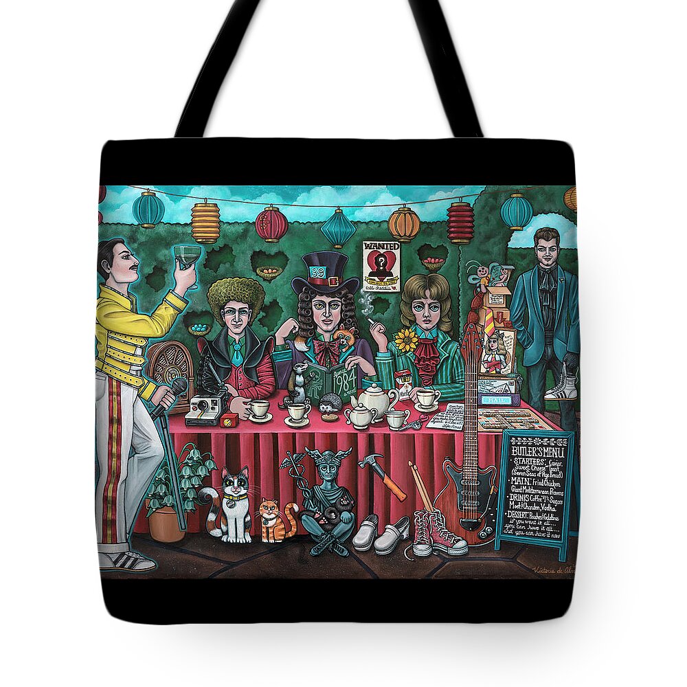 Queen Art Tote Bag featuring the painting Queen The Miracle by Victoria De Almeida