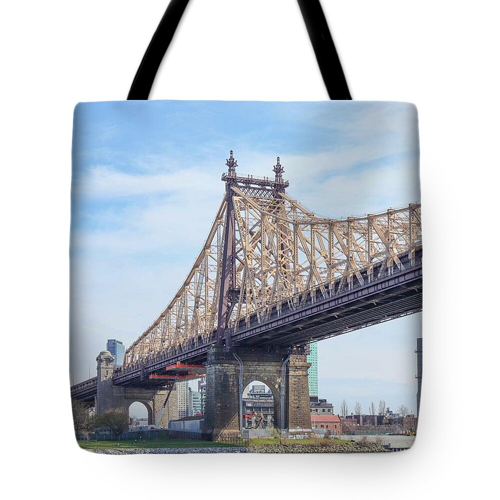 Queensboro Bridge Tote Bag featuring the photograph Queensboro Bridge by Cate Franklyn