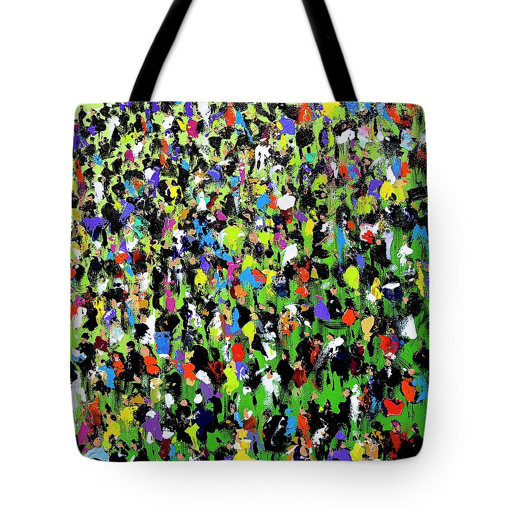 Race Meeting Tote Bag featuring the painting Race Meeting II by Neil McBride