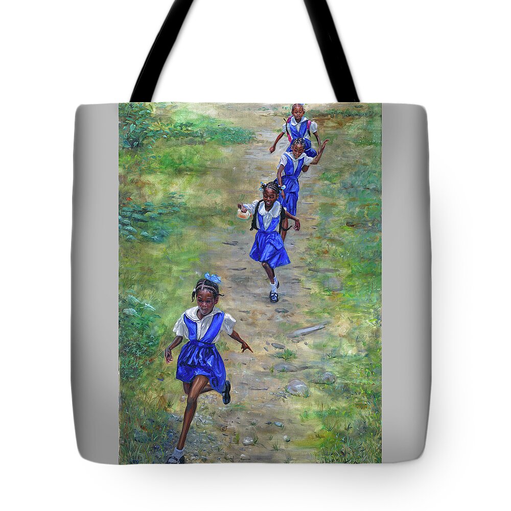 Caribbean Art Tote Bag featuring the painting Racing Home by Jonathan Gladding