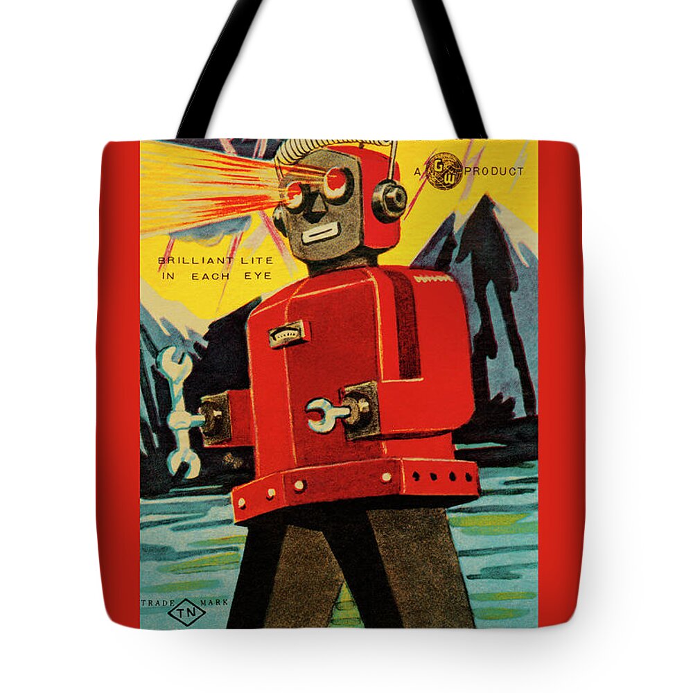 Robot Tote Bag featuring the painting Radar Robot by Unknown